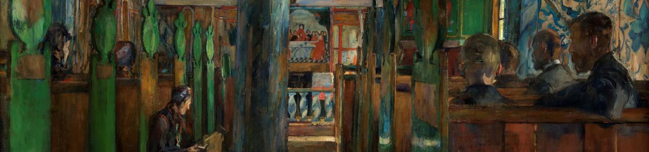 Harriet Backer: Uvdal stavkirke (1909). Foto: Dag Fosse / KODE