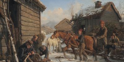 Anders Askevold (1834-1900), Tun i en bondegård, 1860.